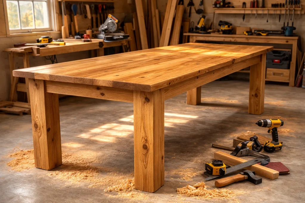 How to Build a Farmhouse Dining Table From Scratch