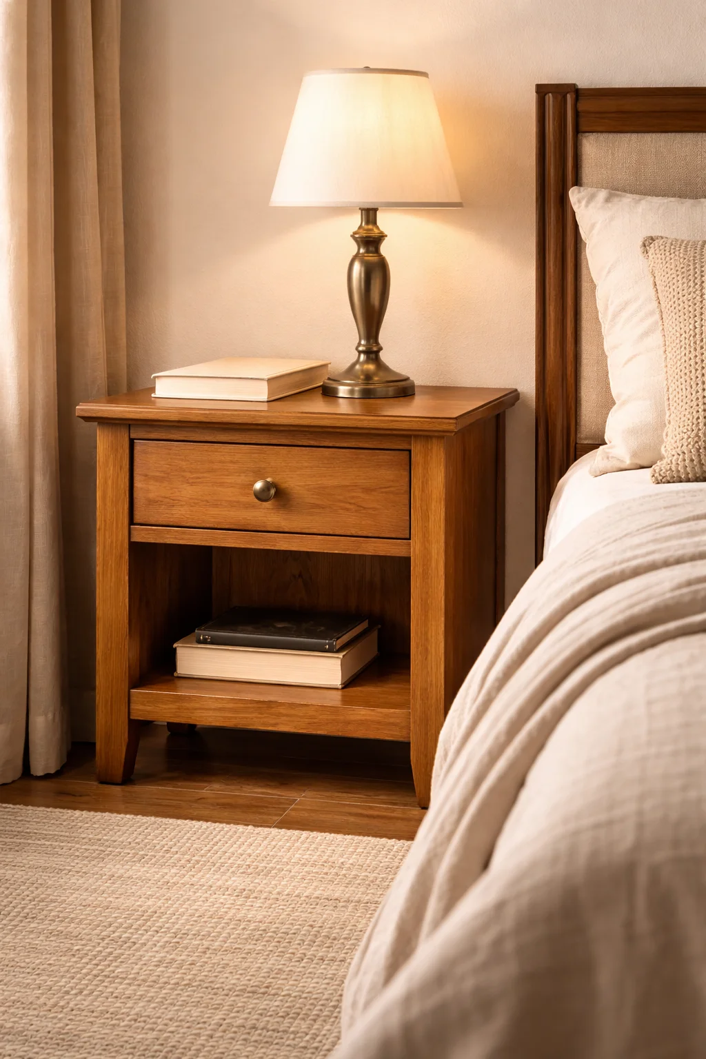 Rustic Nightstand Plans with Drawer and Shelf Storage