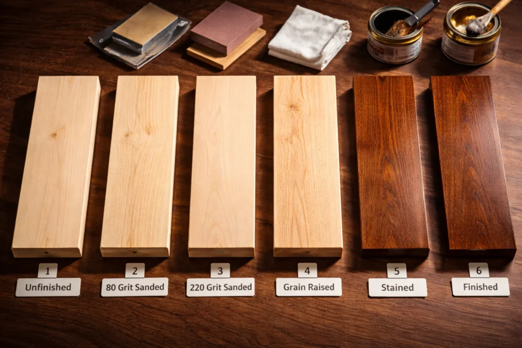 how to sand stain and seal wood